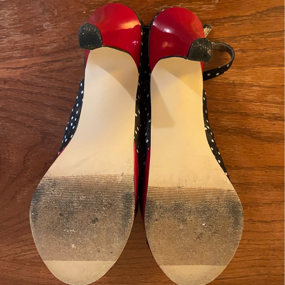 Madden girl black white polkadot sling backs - Picture 2 of 6